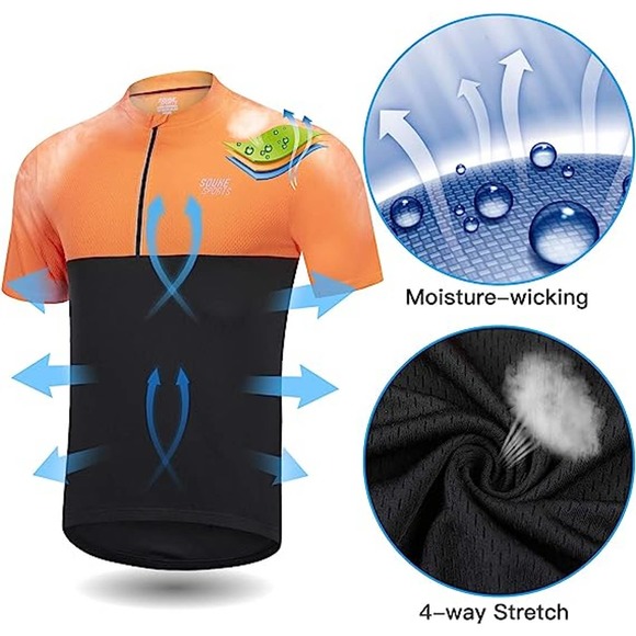 NEW Medium - Men's Short Sleeve Cycling Jersey Breathable Short Sleeve - Picture 4 of 7